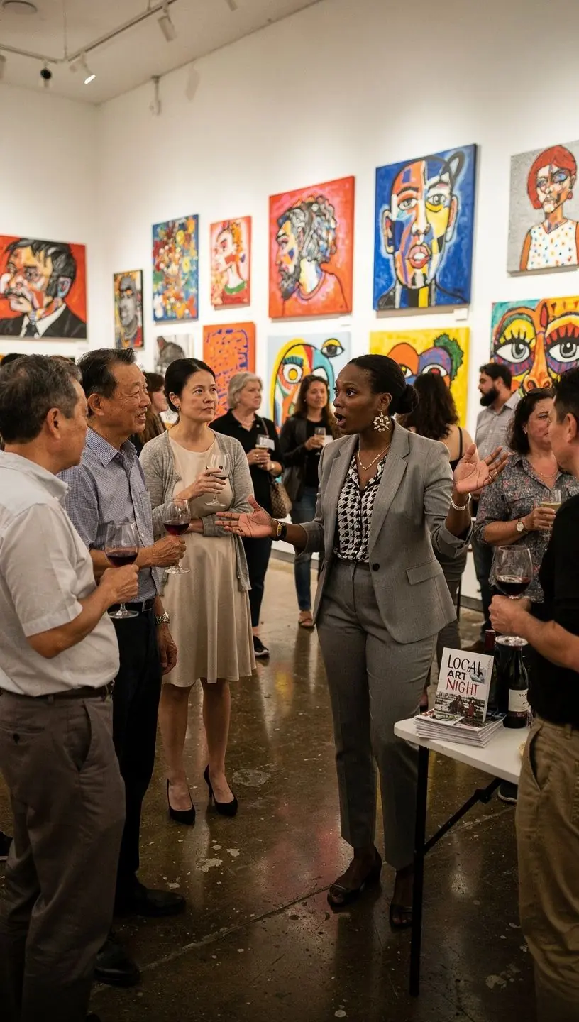 Community members organizing a neighborhood cleanup event